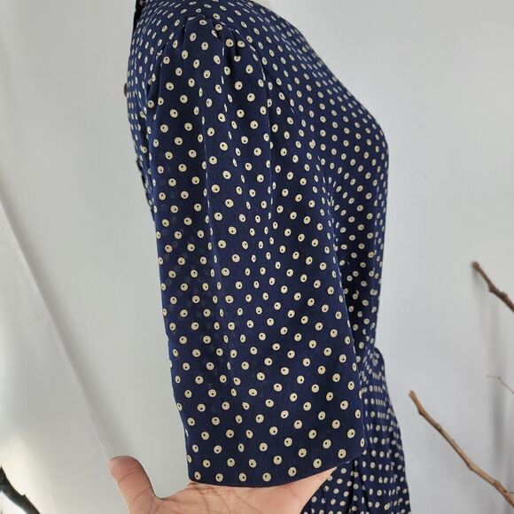 Vintage 80s navy polka dot summer dress - Picture 4 of 9